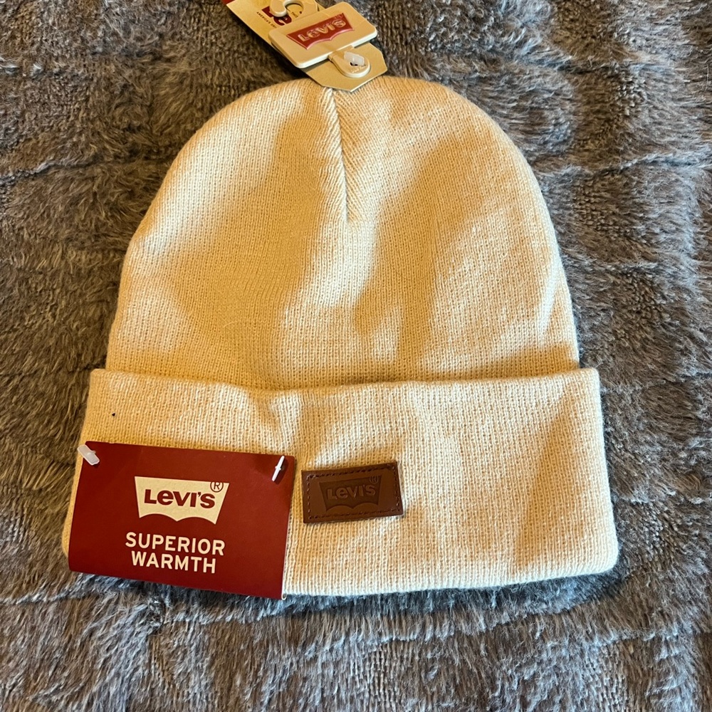 Levi's Beige Knit Beanie